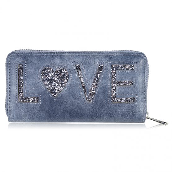 Portemonnee wallet love blauw