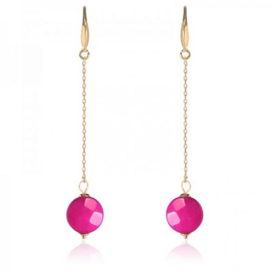 trendy oorbellen met roze hanger