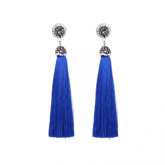 elegante tassel oorbellen blauw