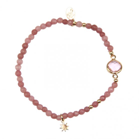 roze kralen armband met ster