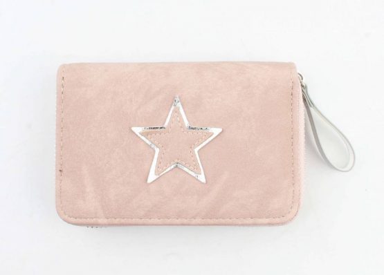 roze portemonnee met zilveren ster