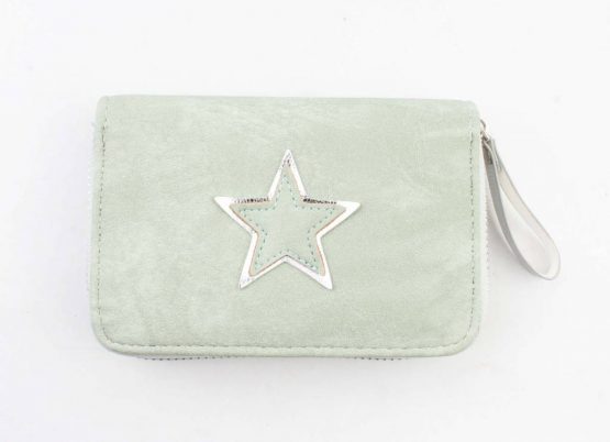 mintgroene portemonnee met zilveren ster