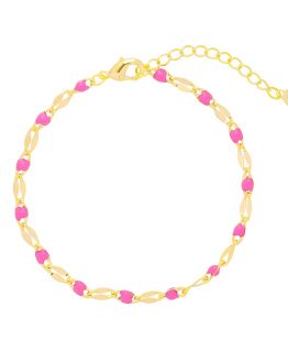 trendy armband met roze kralen