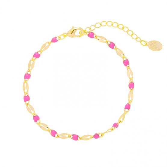 trendy armband met roze kralen