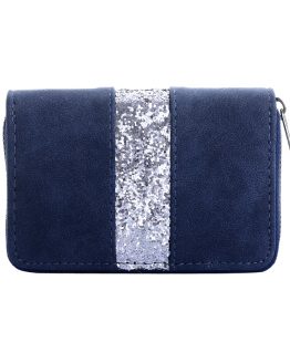 blauwe portemonnee met glitters