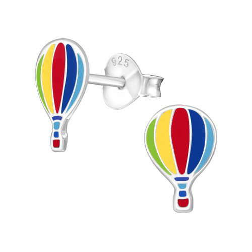 zilveren kinderoorbellen met luchtballon